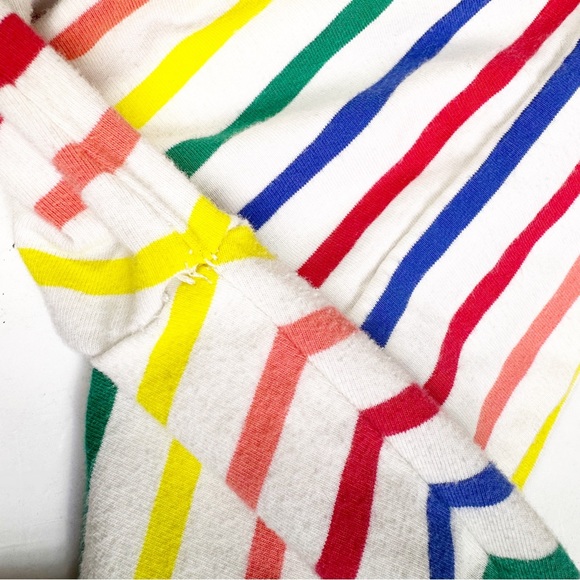 Modcloth Rainbow Top Fervour Cafe Parfait Stripe Off Shoulder Knit Medium Small - Picture 5 of 10